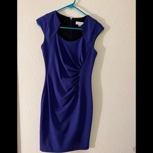 Calvin Klein front rouched shift dress in Violet